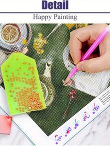 5D DIY 鑽石畫，綠色桌面上的茶具與吐司點心俯視圖，優雅舒適的早餐桌牆面裝飾，放鬆身心的成人鑽石畫，DIY 手作牆面藝術，享受手工創作的樂趣 - 無框 - 查看 3