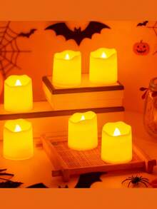 24pcs LED Warm White Candle Set - Battery Operated Realistic Flameless Tea Light Candles, No Flame LED Tea Light Candles, Battery Powered, Suitable For Yoga, Home, Wedding Decor, Holiday Gifts And Romantic Atmosphere Creation, Crystal Decorative Plastic Candles, Indoor Decoration, Perfect For Christmas, Party, Outdoor, Dining Table And Halloween. Suitable For Home, Wedding, Party, Halloween And Christmas Decoration - Indoor And Outdoor Use - LED Warm White Light Candle - View 9