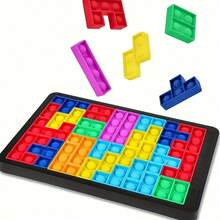 27-Piece Soft Silicone Puzzle Building Block Set, Parent-Child Game, Popular Educational Toy With Educational Learning And Intelligence Development Functions, Alleviates Anxiety And Stress (Random Colors) - Multicolor - View 7