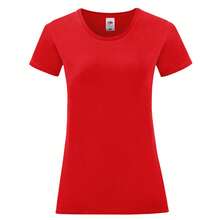 Fruit Of The Loom Womens/Ladies Iconic 150 T-Shirt - 紅色 - 查看 1