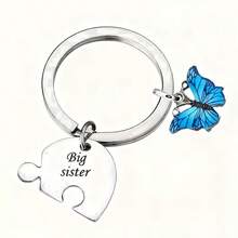 3pcs/Set Daughter & Mom Heart-Shaped Sister Family Keychain Set, Key Ring Gift - Baby Pink - View 7