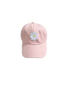 1 pieza Gorra de béisbol con parche floral para niños, gorra deportiva de verano con coleta, gorra de protección solar - Multicolor - Ver 7