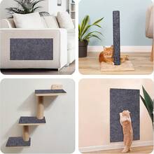 DIY Cat Scratching Mat, Trimmable Self-Adhesive Carpet, Cat Tree Stand, Cat Scratching Board, Cat Climbing Mat, Wear-Resistant And Anti-Scratch Cat Climbing Sticker, Dark Gray, 1 Piece - 60*100cm - View 4