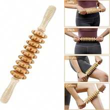 Curved Wood Therapy Massage Roller Tools,Lymphatic Drainage, Cellulite Massage & Wooden Muscle Roller Stick For Waist And Thigh, Stomach Rolling Massager Tool - Multicolor - View 2