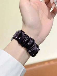Huastonband 1件編織彈性尼龍透氣舒適運動手錶錶帶，適用女性，兼容 38/40/41mm、42/44/45/46/49mm，兼容 Ultra3/2/1/Se/S11/S10/S9/S8/S7/S6/S5/S4/S3/S2/S1，適合戶外運動健身，年輕時尚男女夏季海灘配件，度假禮物 - 黑色 - 查看 6