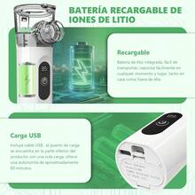 Nebulizador Portátil para Adultos y Infantil - Limpieza Automática y Pantalla Digital, Inhalador Eléctrico Silencioso Nebulizador con 2 Mascarilla de Inhalación y 1 Boquilla de Aspiración, Con Problemas Respiratorios, para Viajes, Hogar y Oficina - Pantalla Digital - Ver 6