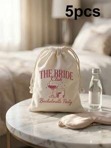 12pcs Bridal Club Bachelorette Party Drawstring Bags, Cocktail Glass Print Natural Linen Gift Bags, Reusable Bridesmaid Gift Bags, Suitable For Bridal Shower, Bridesmaid Gifts And Bachelorette Party Supplies - View 10