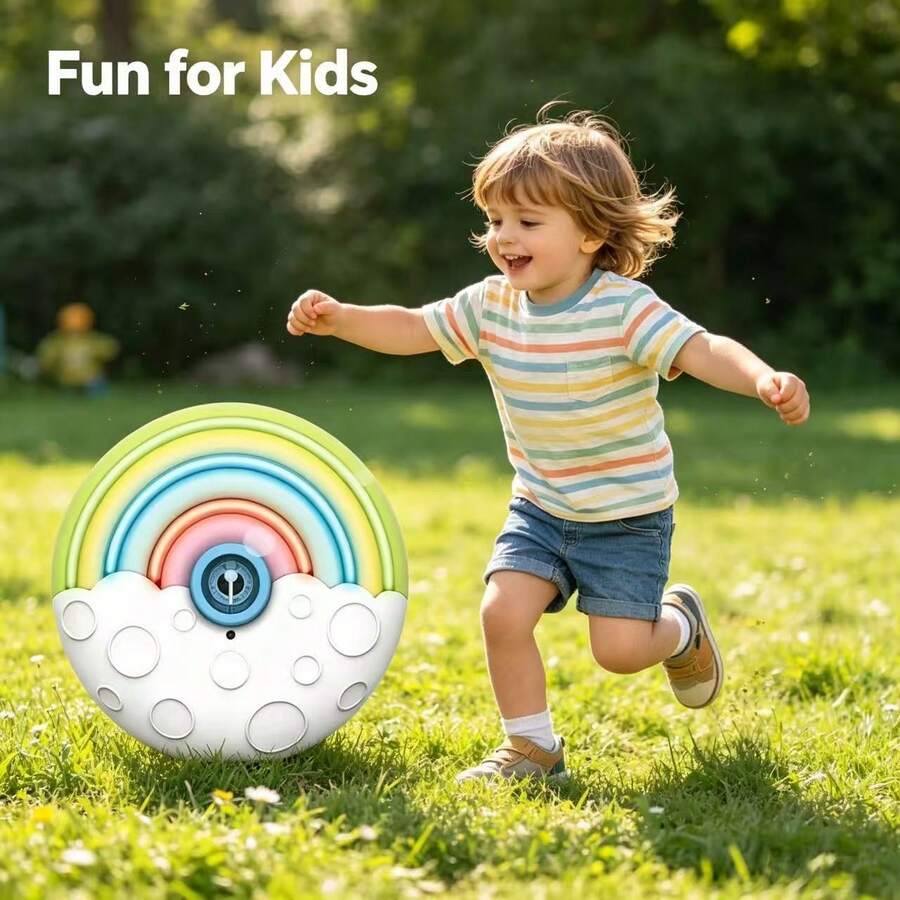 Creative Rainbow Eggshell Electric Bubble Machine, Compact Round Body Anti-Collision, Fully Automatic Bubble Output With Soft Color Matching, Suitable For Baby Home Play, Park Walks, Beach Outings, Ideal Gift For Children's Day, Birthday, Portable Bubble Toy For 3+ Boys And Girls - Multicolor - View 1