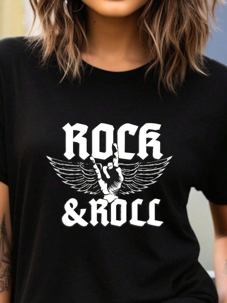 Camiseta unisex, RockyRolloCamisaMúsicaFestivalTee,AntiguoEscuelaRoca,RetroAños 80TCamisaMúsicaAmante,BandaMerch,ropademujerblusasparadamacasualescamisasdemujerblusablusasparamujercamisas, G - Negro - Ver 1