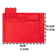 Tapis de travail magnétique en silicone 45*30cm, tapis de soudure résistant à la chaleur et antistatique, convient pour les produits électroniques, les téléphones, les ordinateurs portables, la réparation de montres - A - Voir 4