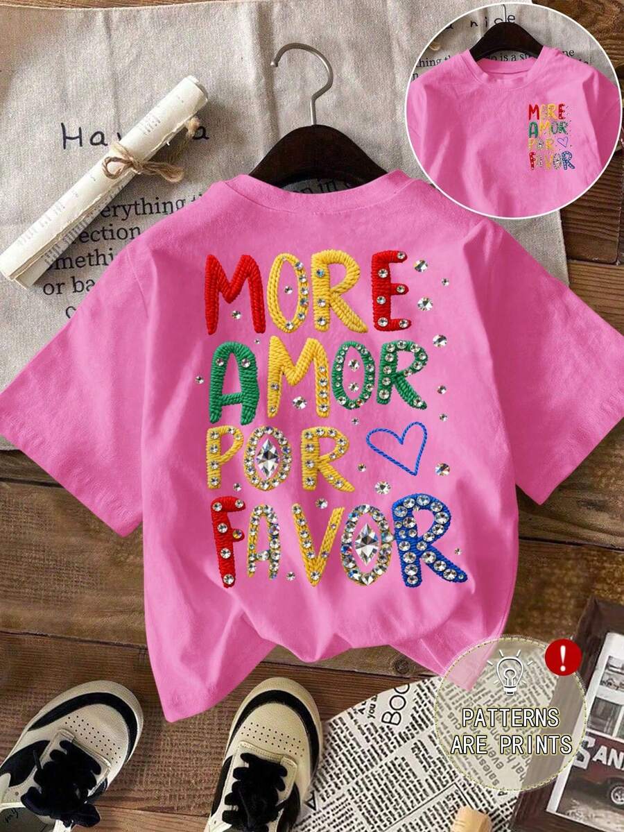 Women's 180g (Sizes S-XXXL), Casual Urban Summer Vacation Clothing, Short Sleeve Graphic T-Shirt, Funny Colorful Text T-Shirts, Personalized T-Shirt For Mom - 亮粉色 8 - 查看 1