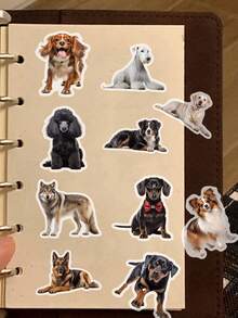 50pcs Dog Breeds Stickers: PET Decorative Stickers Suitable For Notebooks, Pencil Cases, Stationery, Flasks And Guitars; Perfect For Graffiti; Ideal As Party Favours And Gifts; Suitable For Year-Round Use School Supplies - A - View 9