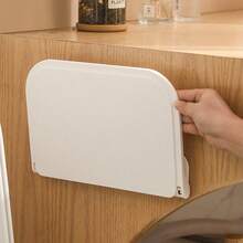 Estantería de almacenamiento plegable sin taladro, estantería de almacenamiento plegable montada en la pared, estantería para el baño, estantería para la cama, estantería para el teléfono, estantería de almacenamiento sin taladro para el dormitorio, estantería para el decodificador, baño - Blanco - Ver 2