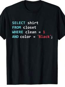 SQL Programmer Query Geek Database Coding T-Shirt - Black - View 1