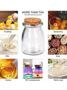 3pcs/Set Small Glass Bottles With Wooden Cork Lids, 100ml Glass Containers With Labels And Jute Rope For Candy Storage, DIY Dessert Jars, Yogurt, Honey Storage Jars, Suitable For Wedding Party Favors, Baby Shower Party Table Centerpiece Beverage Dessert Jars, Celebration And Gift Giving, Cereal Storage Jars Kitchen Storage Jars - Multicolor - View 4