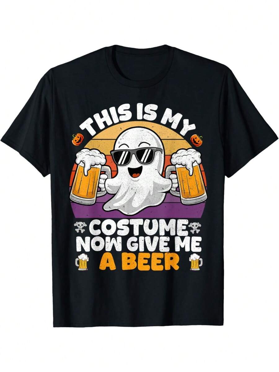 Love You Gift,Halloween T-Shirt Funny Vintage Boo This is My Halloween Costumes Adults Men's T-Shirt - Schwarz - Übersicht 1