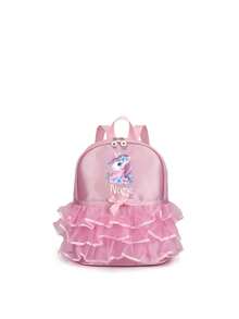 Personalized Custom Back To School Mini Casual Backpack, Simple And Exquisite Design, Versatile And Practical. Solid Color Design Accented With Bows And Lace Trim, Decorated With Ballet Style Patterns. Perfect For Daily Use, Outings, Shopping And School. Also A Great Birthday Or Back To School Gift. - Multicolor - View 16