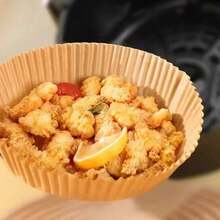 圓形一次性氣炸鍋內襯紙 30/60/120片 6.3英吋 不沾烘焙盤 烤箱配件 廚房小工具 廚房配件 烤盤烘焙紙墊 圓形紙片 - 查看 5