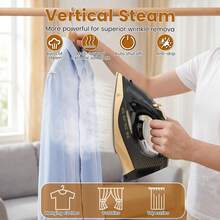 SUPERLEX 8-In-1 LED Screen Cordless Steam Iron With Ceramic Soleplate, 3200W Fast Heating, 320ML Large Water Tank, Anti-Scale & Anti-Drip. Supports Dry Ironing, Spray, Steam, Air Ironing; 2.1m Visible Range, Clear Indicator & Powerful Steam, Ideal For Home An - View 11