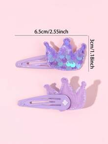 10pcs Purple Glitter Hair Bow For Girls Butterfly Crown Heart Star Flower Hair Clips Sparkly Cute Daliy Vacation Hairpin Teens Hair Accessories - Purple - View 7