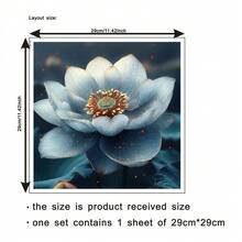 1pc Elegant Blue Lotus Kitchen Appliance Sticker, Oven Refrigerator Personalized Decorative Sticker, Self-Adhesive Removable PVC Material, Suitable For Living Room Kitchen Background Decoration - A - View 12
