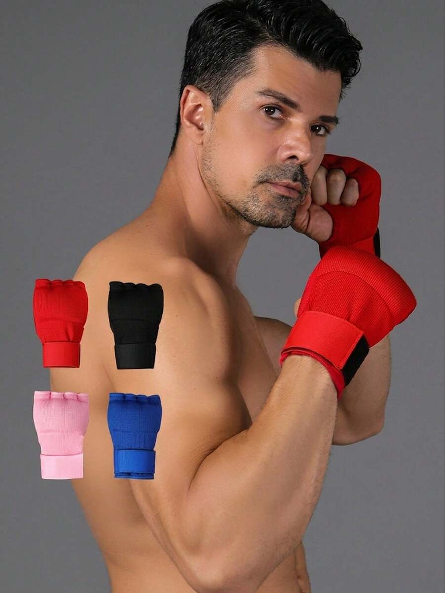 Long Boxing Bandages, Unisex, With Thick Elastic Lining To Protect Hands, Suitable For Muay Thai, MMA, Kickboxing, Martial Arts And Boxing Training - Multicolor - View 1