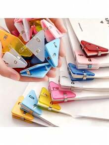3pcs Motivational Creative A4 Dual Clip Acrylic Triangle Paper Clips, Transparent File Folders Organizer Clips, Supplies, Classroom Gifts Back To School,Back To School,School Supplies,Back To School Supplies,Office Desk Accessories,School - A - View 1