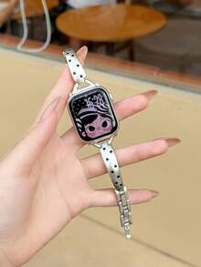 1件女款韓式波點彎曲金屬手錶錶帶，兼容所有型號 38mm/40mm/41mm/42mm/44mm/45mm/46mm/49mm Ultra/SE/S11/S10/S9/8/7/6/5/4/3，春夏秋冬四季通用，適合工作、運動、派對、約會配飾，送給妻子、媽媽的生日禮物，易佩戴，高端時尚優雅個性化平價錶帶 - 星光色 - 查看 1