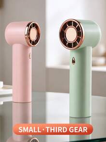 AOYI 1pc Rechargeable Digital Display Portable Handheld 100-Speed Adjustable Mini USB Charging Fan - Multicolor - View 2