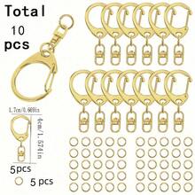 10/30/50/100pcs Keychain Making Kit, Includes Keychains And Jump Rings, For DIY Bags, Phones, Pets, Keychain Crafts (Includes 5/10/25/50pcs Small C-Clips And 5/10/25/50pcs Closed Rings) - Multicolor - View 16