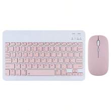 Combo Teclado y Mouse 10 pulgadas Bluetooth Inalámbrico Kit 2 en 1 Recargables Tipo C Teclado con Mouse Portátil - Ver 6