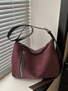 Large Tote Bag For Women, New Fashion Design Shoulder Bag, Textured Chic Style - Red - View 11