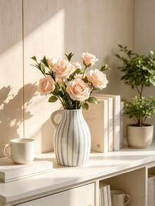 1pc European Luxury Ceramic Universal Vase, Suitable For Home Living Room, Entryway, Model Home, Hotel Tabletop Decor, Artistic Vase, Can Be Used For Flower Arrangement, Minimalist Living Room Exhibition Hall Decoration, Home Decor, Vase, Centerpiece, Tabletop Decoration, Valentine's Day Gift - Multicolor C - View 7