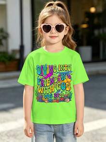 Camiseta de Secado Rápido para Niños 2026, Escuela Bíblica de Vacaciones, Patrón Temático del Océano "Sumérgete en una Amistad con Dios" - Adecuada tanto para niños como para niñas - Camiset - Gris - Ver 2