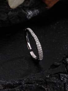 rakol 1pc Fashion Minimalist Square Round Geometric Open Ring For Women, Daily Wear, Stackable - Round - View 6