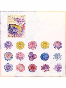 1 Pack 30pcs Floral Theme Scrapbook Stickers, Vintage Creative Aesthetic Decals, DIY Decoration Collage Craft Materials, Holiday Gift, Personalized Scrapbook School Stationery Supplies School Supplies - PET - View 15