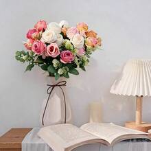 Artificial Rose Hydrangea Bouquet Spring Home Party Wedding Table Decoration Wedding Artificial Flower Arrangement Beautiful Gift Box, Diy Bouquet, Suitable For Wedding Arrangement Party Home Decoration - Multicolor - View 5