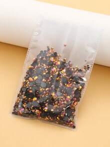2MM-6MM 混合尺寸 2000顆/包 圓形平底樹脂水鑽 果凍糖 AB色 亮面亮片 DIY 寶石鑽石 黏貼珠飾，適用於衣服、包包、鞋子、馬克杯、瓶子、保溫杯、手機、DIY配件 - 黑底玫紅57 - 查看 5