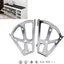 Shoe Cabinet Hinges, Shoe Cabinet Hinges, Drawer Hinges, 2pcs Shoe Drawer Cabinet Hinges, Rotating Rack Replacement Parts, Shoe Flip Rack Frame, Furniture Rotating Rack, Suitable For Kitchen Living Room, Flip Frame Hinges, Furniture Hardware Parts - BB - View 1