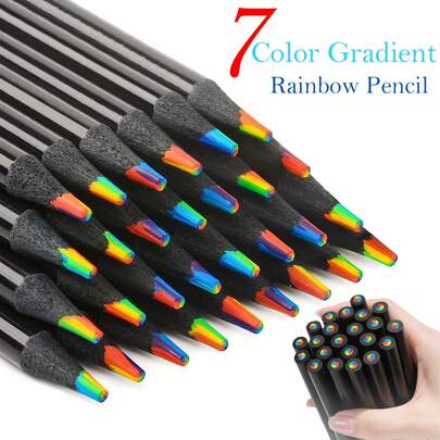 2/4/8/12/24 Colorful Pencil Rainbow Magic Gradient Pen Set Vitality Graffiti Painting Marker Kawaii Creative Writing Art Supplies Watercolor Sketchbook And Painting Notebook