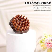 1/2pcsWooden Scalp Massager Comb For Promote Hair Growth, Natural Wooden Hair Brush Portable Handheld Head Gua Sha Brush Round Anti-Static Head Massage Tool For Men Women Spa - View 6
