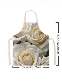1pc, Tulip And Rose Pattern Polyester Apron, Suitable For Cooking, Baking, And Gardening – Can Also Be Used As Attire For The Kitchen And Dining. - Multicolor - View 15