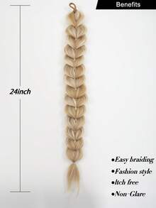 1pc Fashion Synthetic Ponytail With Elastic Hair Tie Golden/Brown Braiding Ponytail Hair Extensions Hair Accessories For Kids, Halloween - Multicolor - View 5