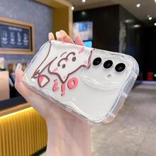 1pc Cute Clinking Wine Glass Cat Design OI Creamy Pattern Soft Shell Shockproof Creamy Shell Unique Shaped Phone Case Compatible With Android Series.[International Version Not Local Version] S26u/S25/S24/S23/S22/ A57/37/56/36/26/27/17/16/15......NOTE 20ULTRA.OPPOreno14/14f/15/15f/15t/C85 RYX5/X6/X7X/8/X9....VIVOy04 MT ........ - Clear - View 3