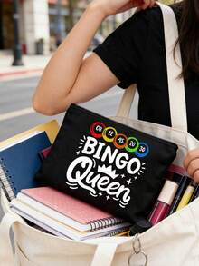 "Bingo" Buchstaben-Muster Reise-Kulturbeutel, Cartoon Spaß Multifunktionale Segeltuchtasche, Ladegerät Aufbewahrungstasche, Reise-Make-up Essential Tasche: Damen Reise-Essential Tasche, Unisex Reißverschluss Tasche, Kosmetik, Make-up und leichte Reise-Essentials, perfekt für Teenager, Geburtstag und Reise-Accessoires, Feiertagsgeschenk, Muttertagsgeschenk - Verschiedenfarbig - Übersicht 8