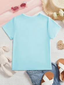 Camiseta de niña con temática K-POP "Just a Girl Who Loves K-POP" y diseño de auriculares con orejas de gato - Atuendo de grupo de chicas coreanas, camiseta casual de cuello redondo para pri - Blanco - Ver 11