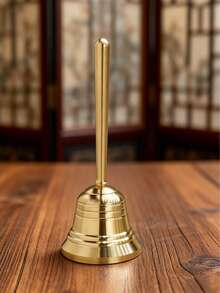 Brass Hand-Rung Bell, Small And Large Sizes Available, Handle Bell Vintage Decorative Ornament, Collectible Desktop Decor - Multicolor - View 8