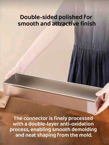 1pc Premium 304 Stainless Steel Tiramisu Baking Pan, Cheesecake Mold, For Making Perfect Mousse Cake, Detachable Clasp And Baffle, Essential Baking Tool For Kitchen - Silver - View 7