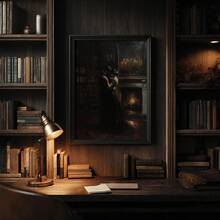 1pc Frameless Dark Academia Book Lover Gift Vintage Library Art Victorian Romantic Wall Poster Print For Apartment Living Room Bedroom Dorm Decor, Room Decor, Prints For Wall, Vintage Decor - Books - View 5