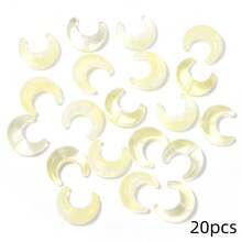 20pcs Transparent Crescent Moon Glass Beads DIY Handmade Jewelry Materials - Colorful Crescent Moon Shaped Glossy Loose Beads, Pastel And Vibrant Color Necklace Phone Charm Accessories Beads - Moon-shaped - View 15